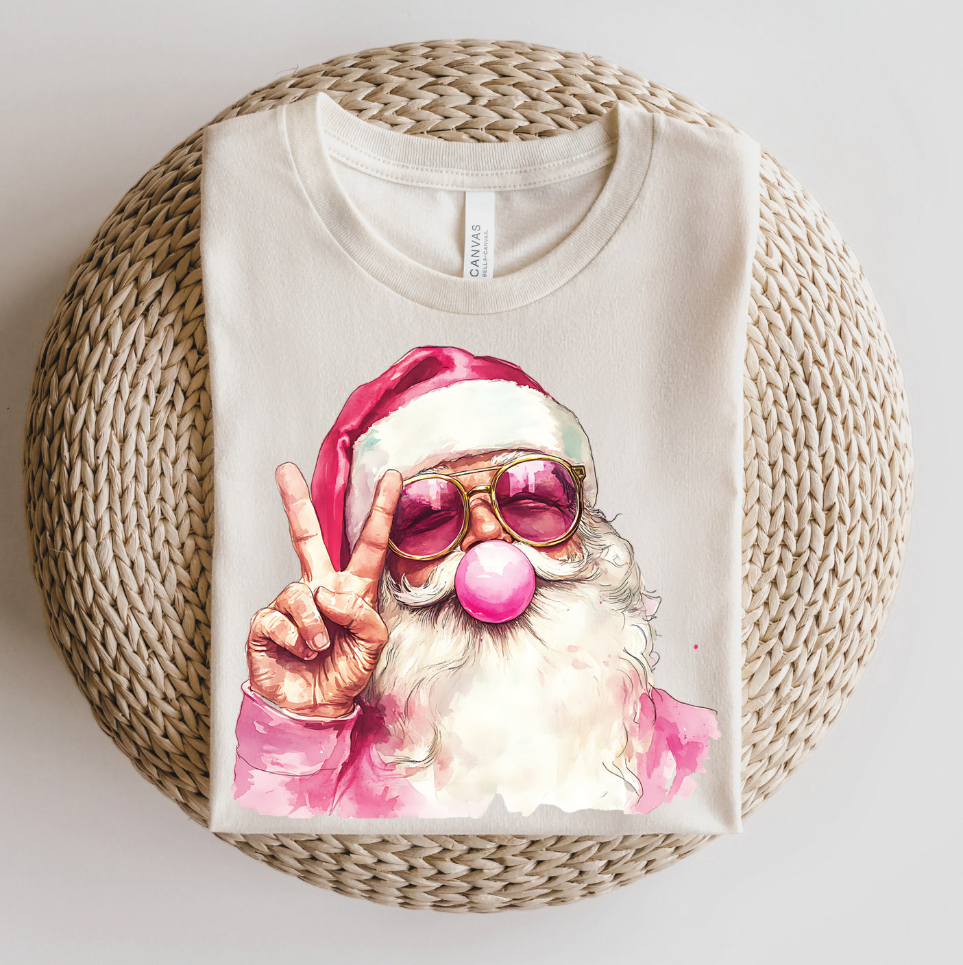 Bubblegum Santa natural Tee