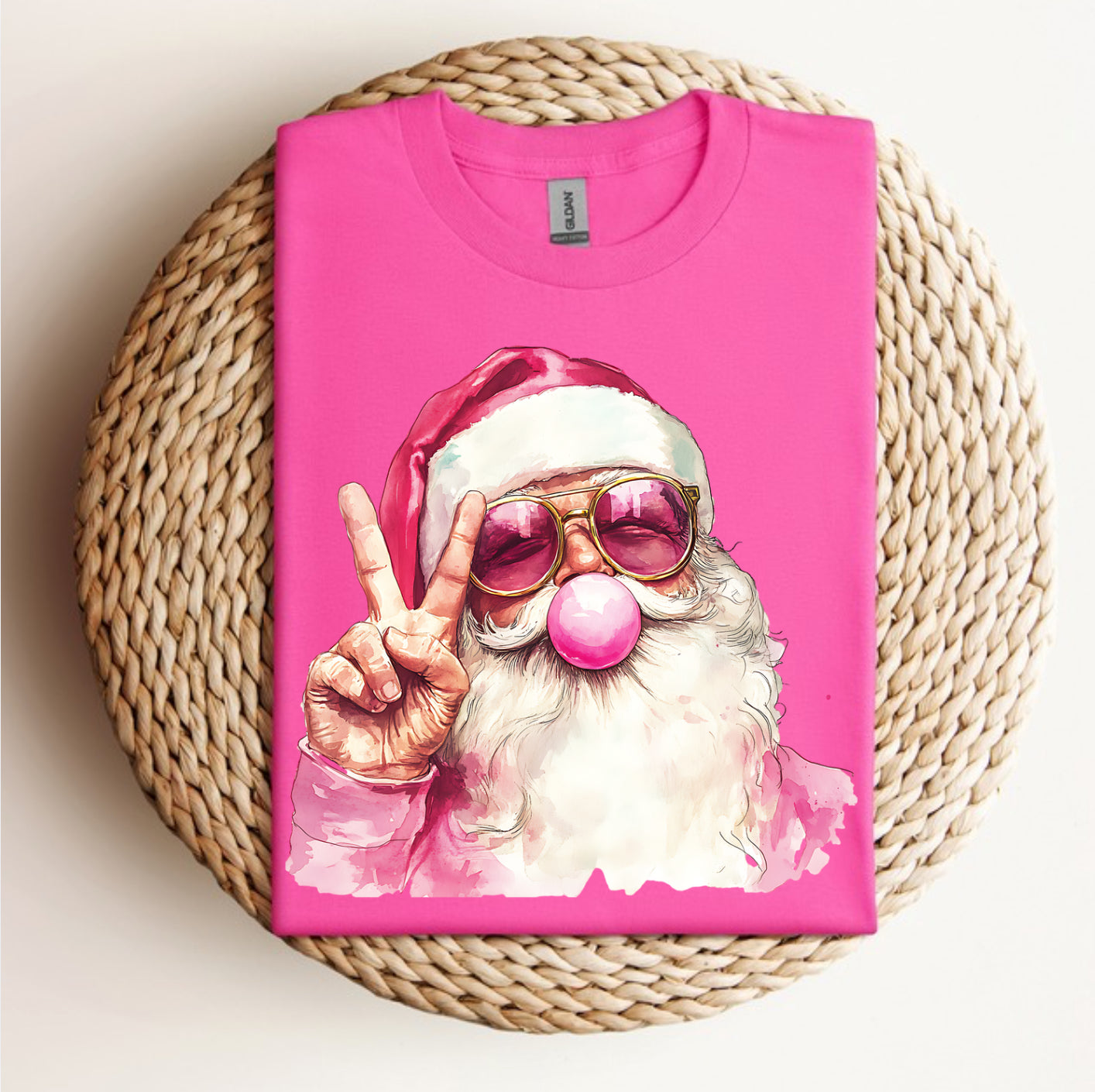 Bubblegum Santa pink Tee