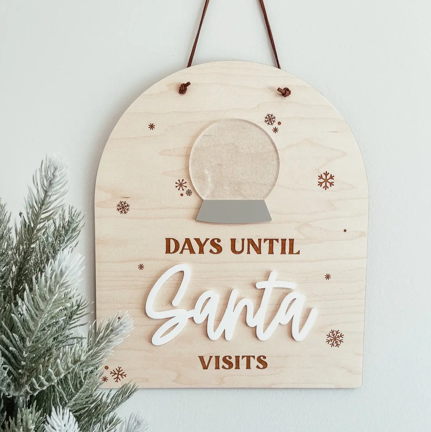 Snow Globe Dry Erase Christmas Countdown Sign