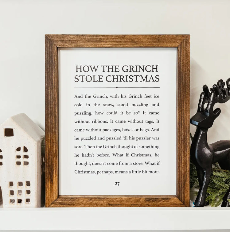 How The Grinch Stole Christmas Framed Sign