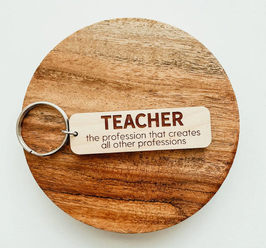 Teacher Wooden Keychain