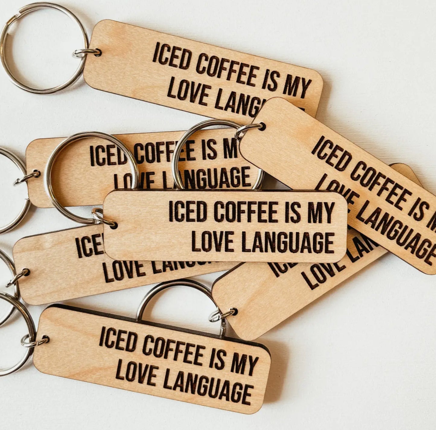 Iced Coffee Is My Love Language Wooden Keychain