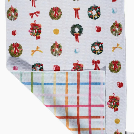 Christmas Wreaths Bloom Towel