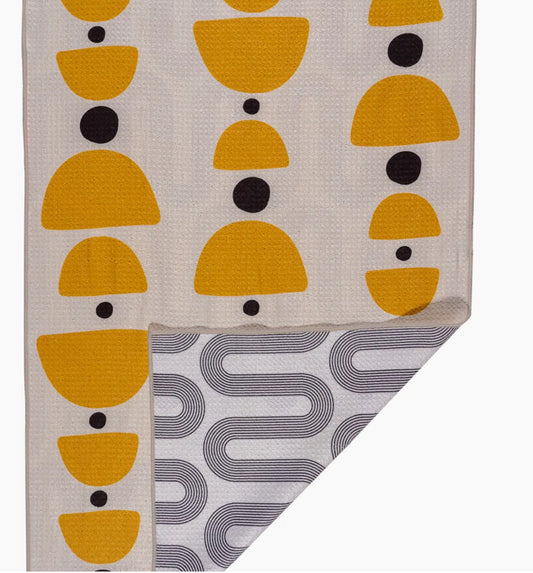 Yellow Half Circles Bloom Towel