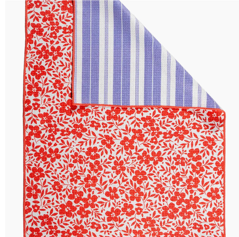 Red Floral Bloom Towel