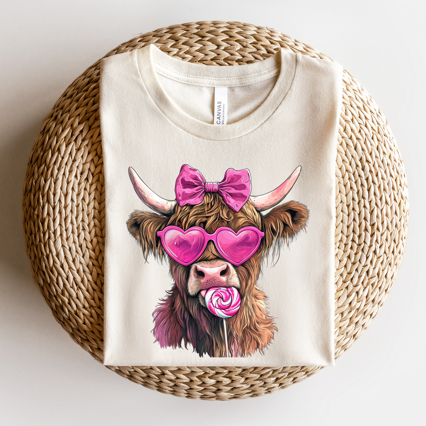 Highland Cow Natural Tee