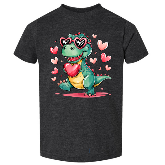 Dino Hearts Dark Grey Tee